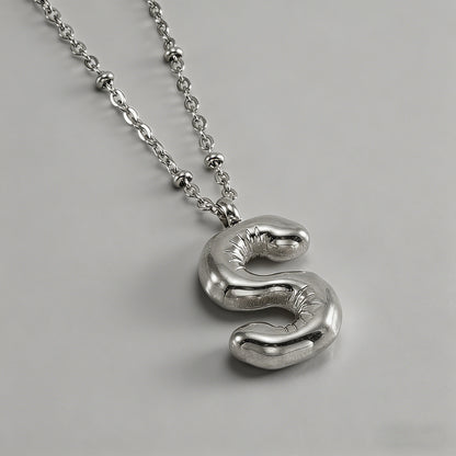 3D Bubble Letter Initial Neckl - Shopdayla Wholesale - #5458