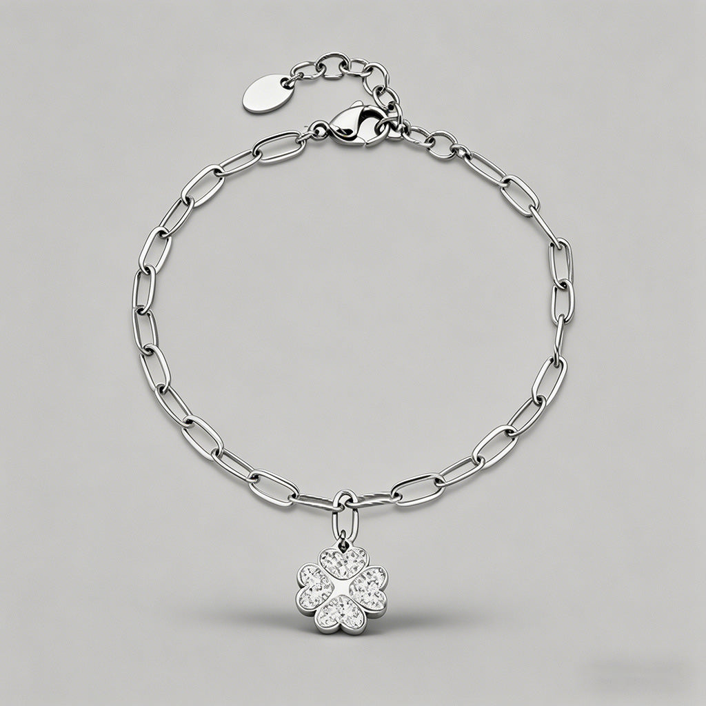Crystal Clover Charm Paperclip - Shopdayla Wholesale - #4738
