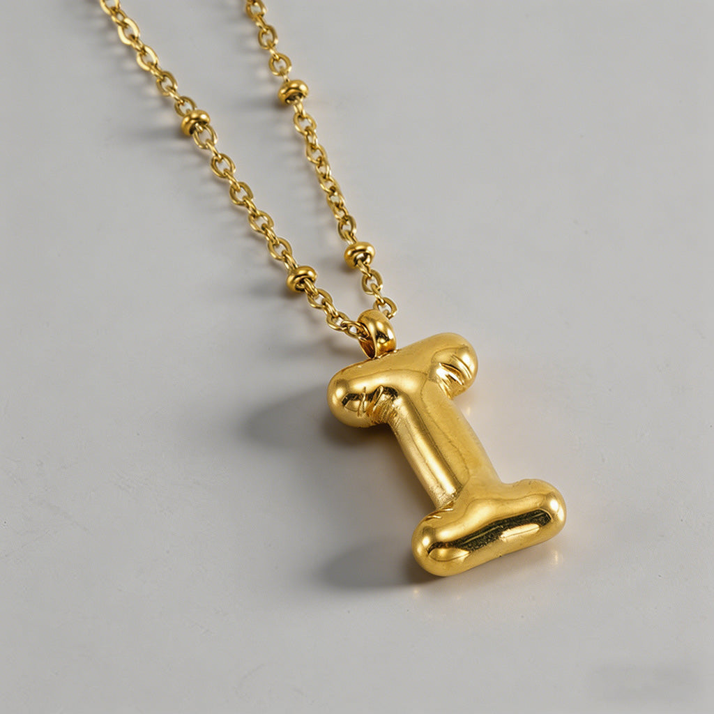 3D Bubble Letter Initial Neckl - Shopdayla Wholesale - #5106