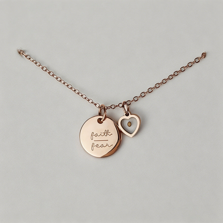 Faith Over Fear Heart Pendant - Shopdayla Wholesale - #7186