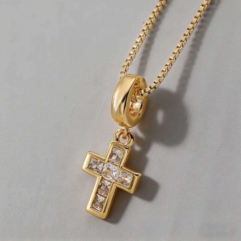 Heart Lock&Cross Pendant Neckl - Shopdayla Wholesale - #5810