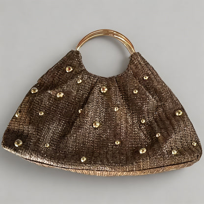 Vintage Studded Straw Hobo Bag - Shopdayla Wholesale - #3058