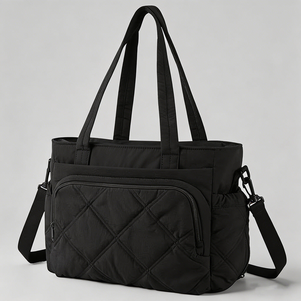 Quilted Multi-Pocket Tote Bag - Shopdayla Wholesale - #3874
