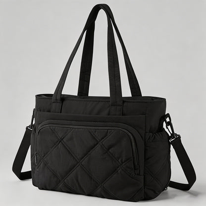 Quilted Multi-Pocket Tote Bag - Shopdayla Wholesale - #3874