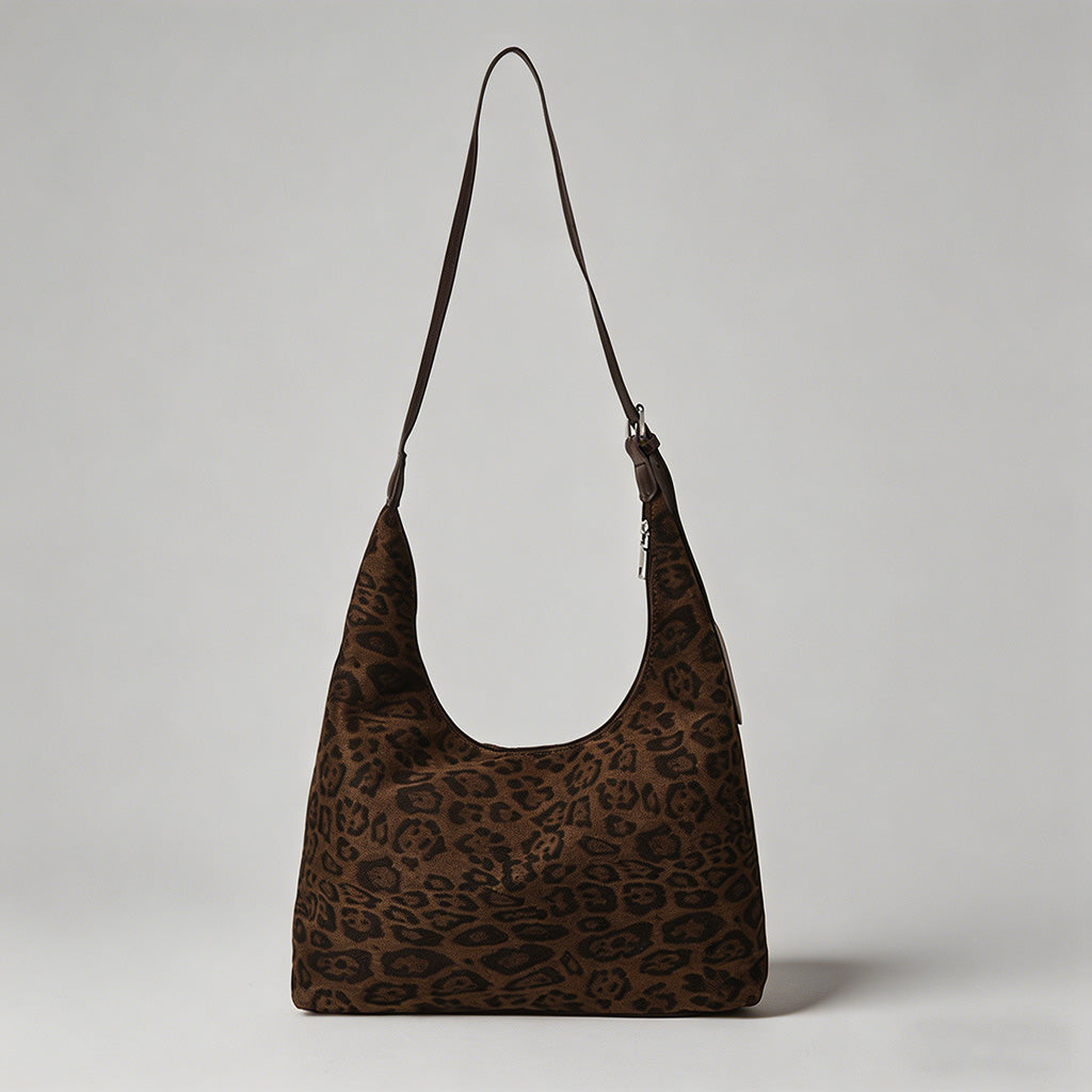 Leopard Print Suede Hobo Bag - Shopdayla Wholesale - #0146