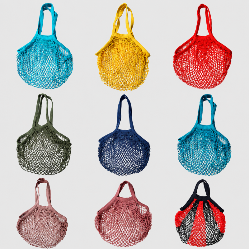 Cotton Woven Mesh Shopping Tot - Shopdayla Wholesale - #3282