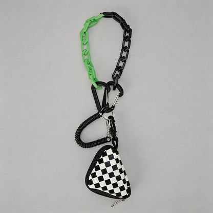 Checkered Triangle Coin Pouch - Shopdayla Wholesale - #5474