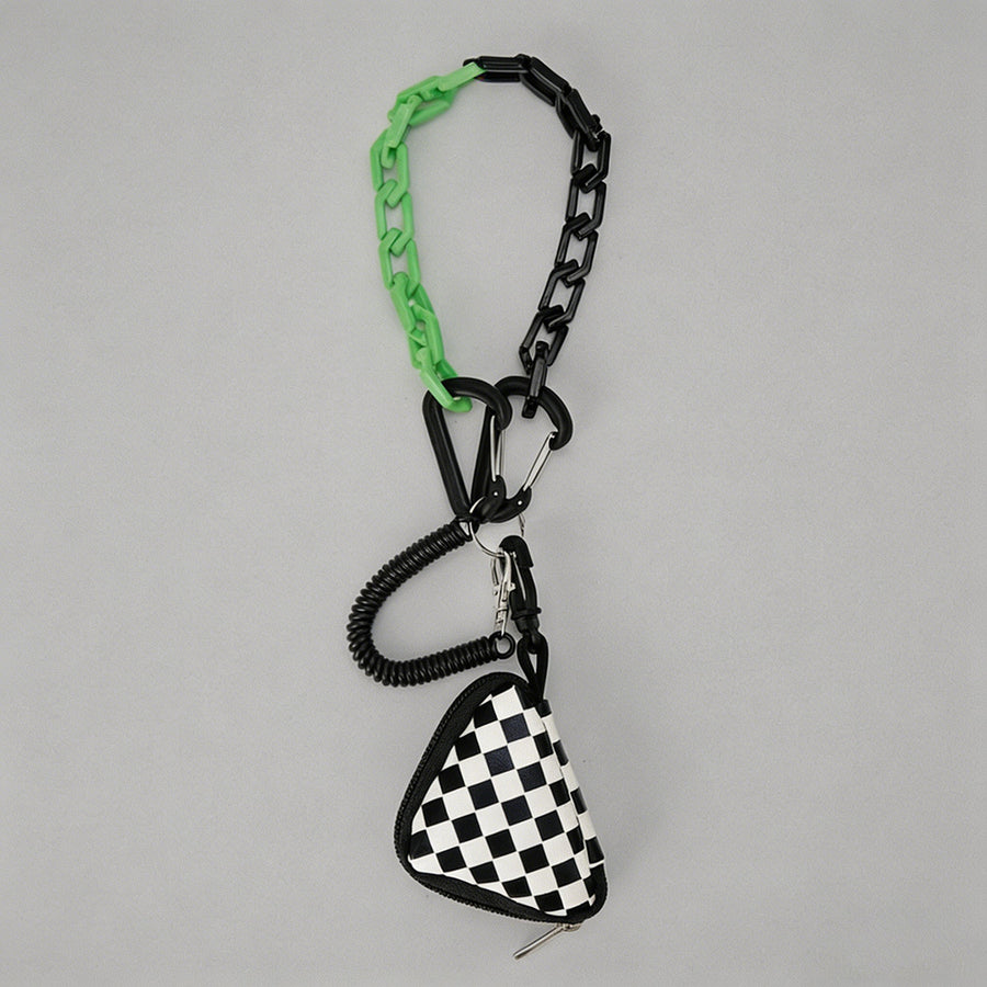 Checkered Triangle Coin Pouch - Shopdayla Wholesale - #5474