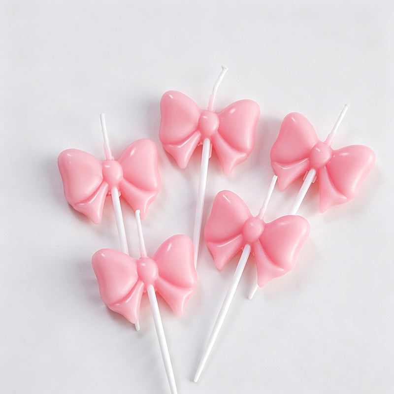 Bow Shaped Birthday Candles (5 - Shopdayla Wholesale - #8258