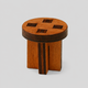 Distressed Round Stool / One Size