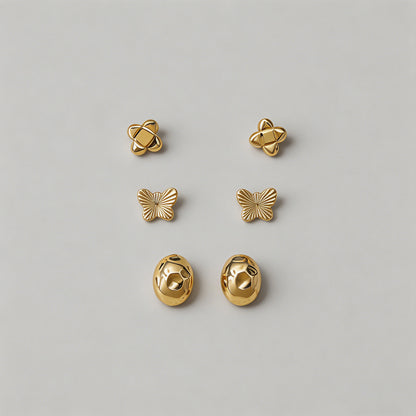 Gold Stud Earring Set - Shopdayla Wholesale - #4066
