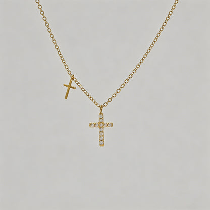 Double Cross Pendant Necklace - Shopdayla Wholesale - #7058
