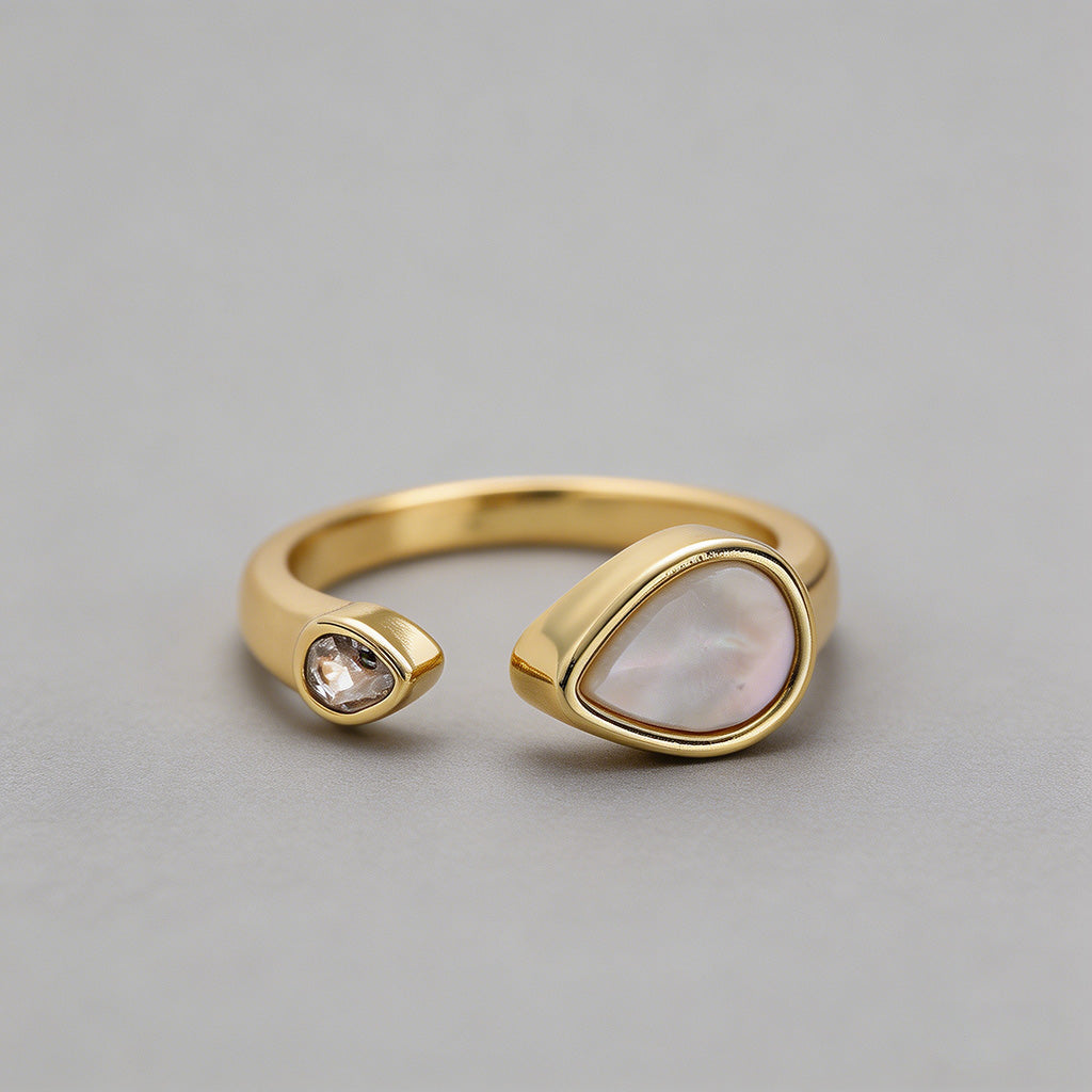 Mother of Pearl Open Cuff Ring - Shopdayla Wholesale - #2498