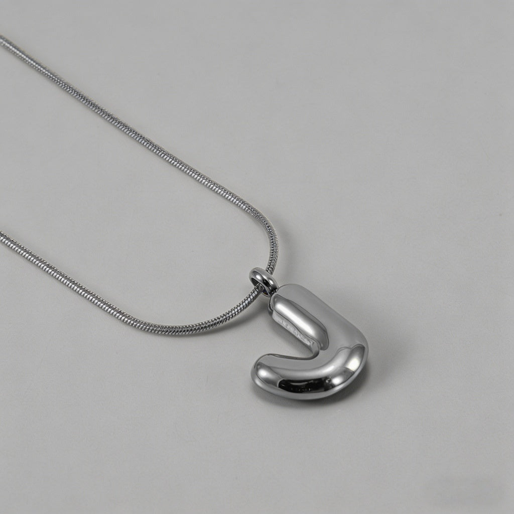 3D Bubble Letter Initial Neckl - Shopdayla Wholesale - #6978