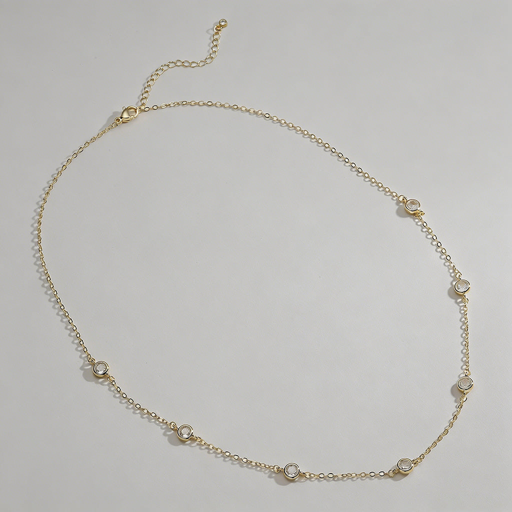Bubble CZ Station Necklace - Shopdayla Wholesale - #2946