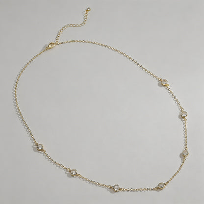 Bubble CZ Station Necklace - Shopdayla Wholesale - #2946