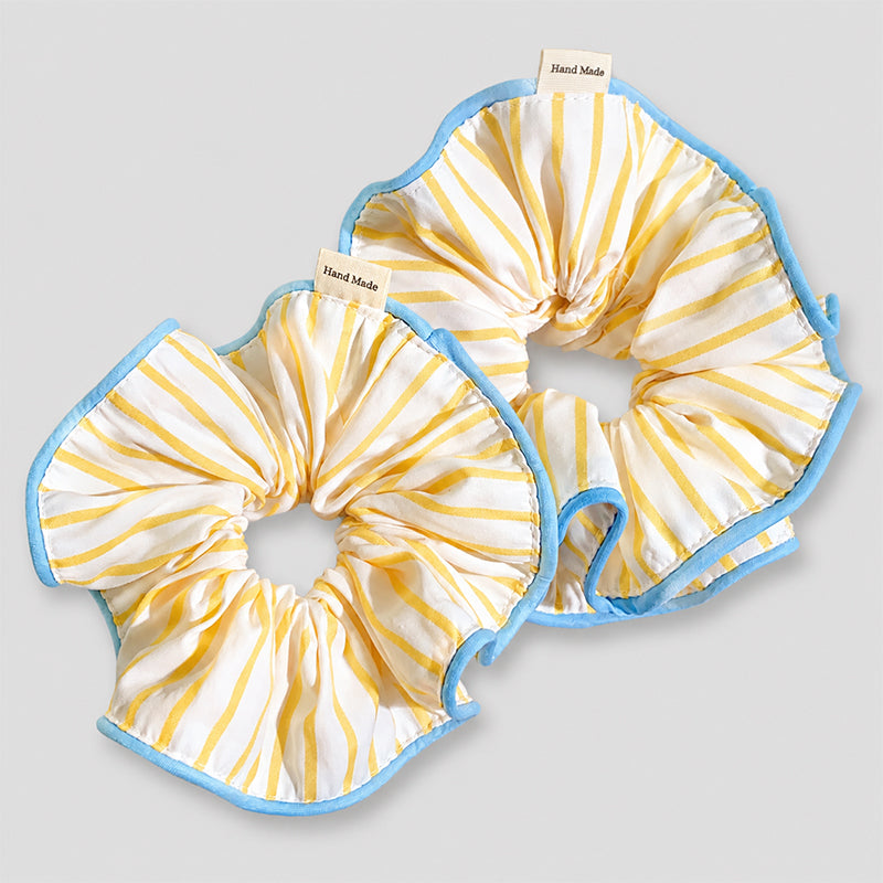 Striped Ruffle Hair Scrunchie - Shopdayla Wholesale - #7890