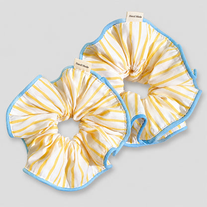 Striped Ruffle Hair Scrunchie - Shopdayla Wholesale - #7890