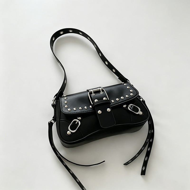 Studded Moto-Style Crossbody B - Shopdayla Wholesale - #2690
