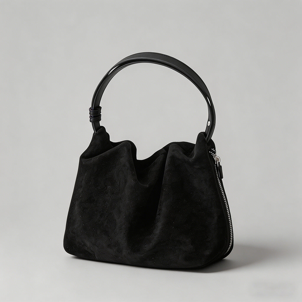 Faux Suede Ruched Hobo Shoulde - Shopdayla Wholesale - #1266