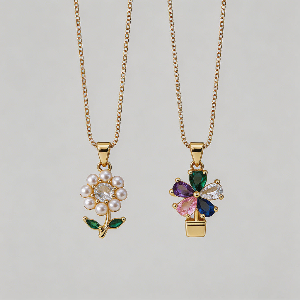 Flower Pendant Necklace - Shopdayla Wholesale - #1170