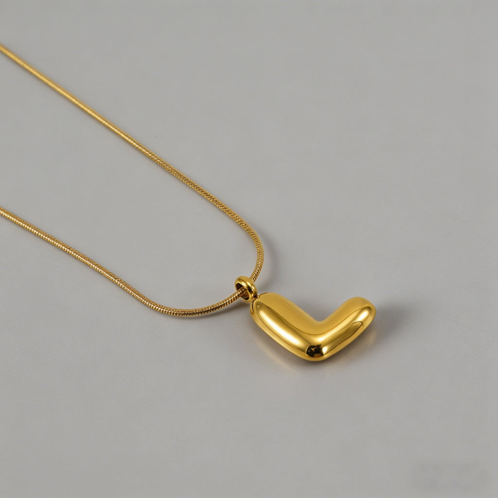 3D Bubble Letter Initial Neckl - Shopdayla Wholesale - #5634