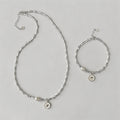 Silver Bead & Pearl Heart Char - Shopdayla Wholesale - #0146