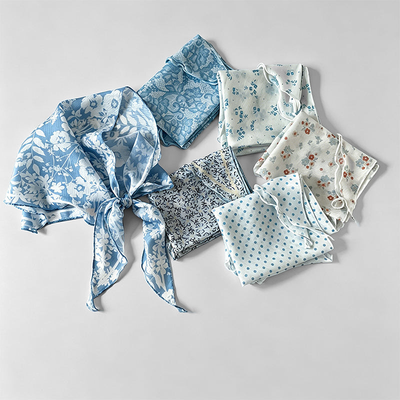 Simple Floral Chiffon Triangle - Shopdayla Wholesale - #6850