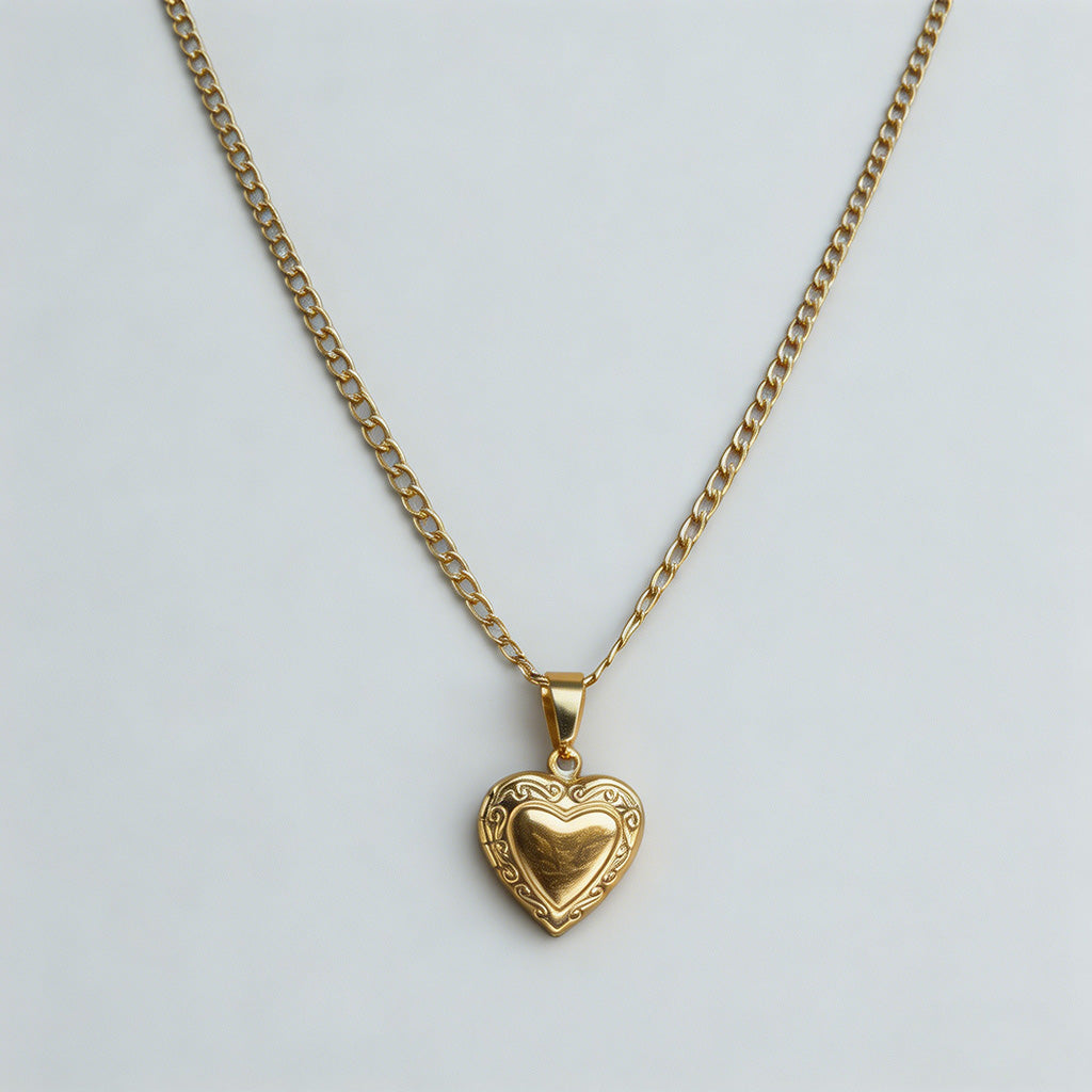 Heart & Flower Pendant Necklac - Shopdayla Wholesale - #4514