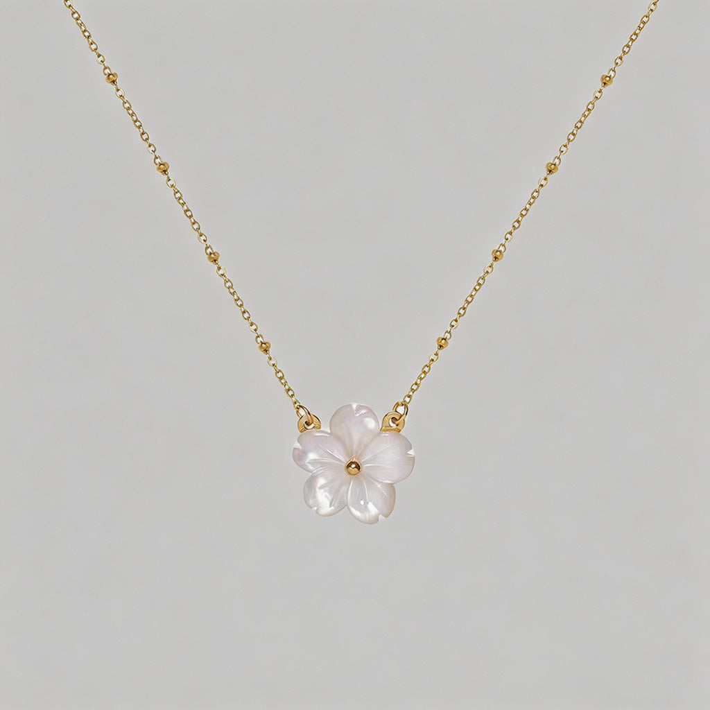 Heart & Flower Pendant Necklac - Shopdayla Wholesale - #2818