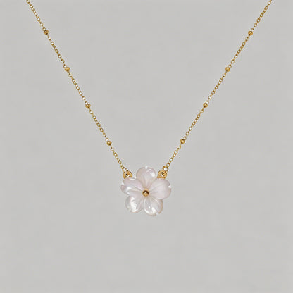 Heart & Flower Pendant Necklac - Shopdayla Wholesale - #2818