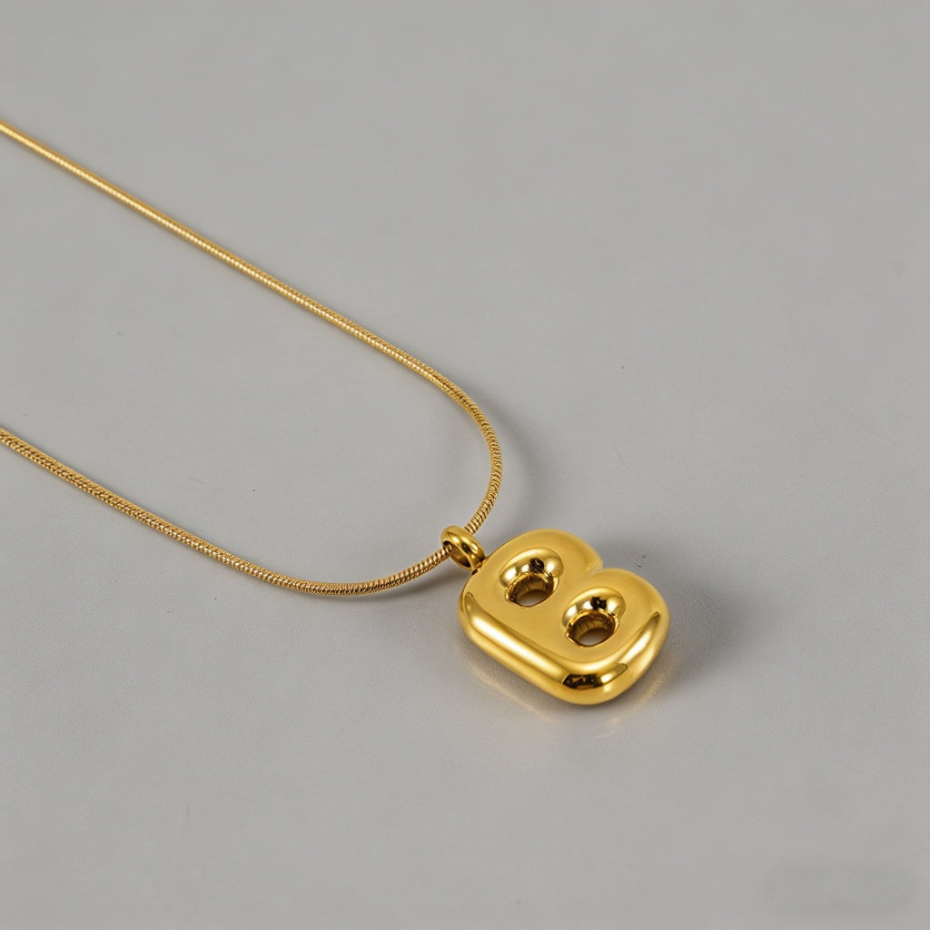 3D Bubble Letter Initial Neckl - Shopdayla Wholesale - #2866