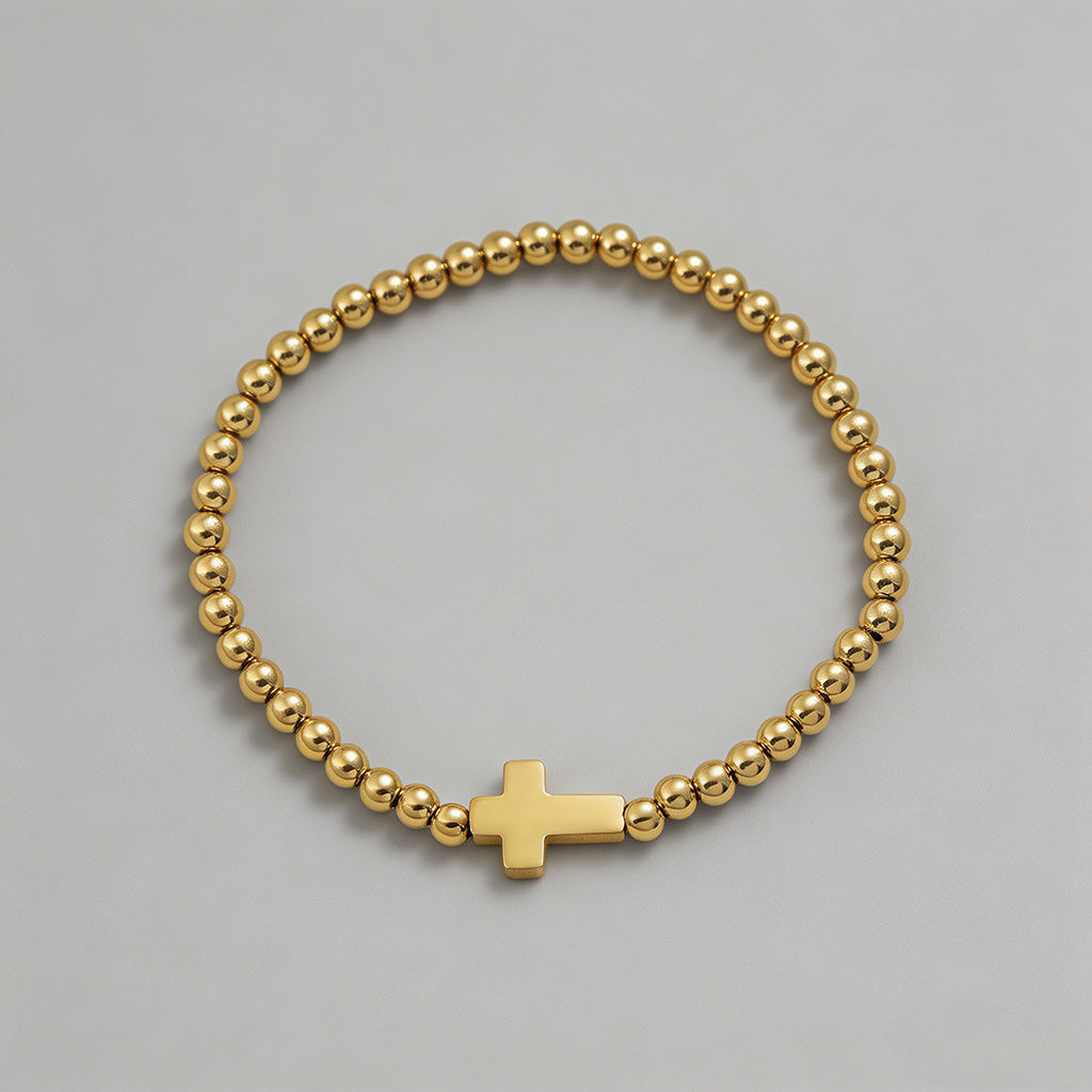 Cross Beaded Stretch Bracelet - Shopdayla Wholesale - #5730