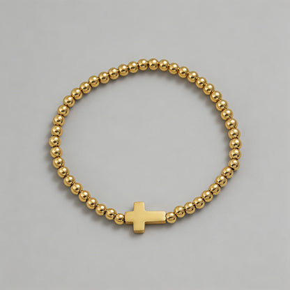 Cross Beaded Stretch Bracelet - Shopdayla Wholesale - #5730