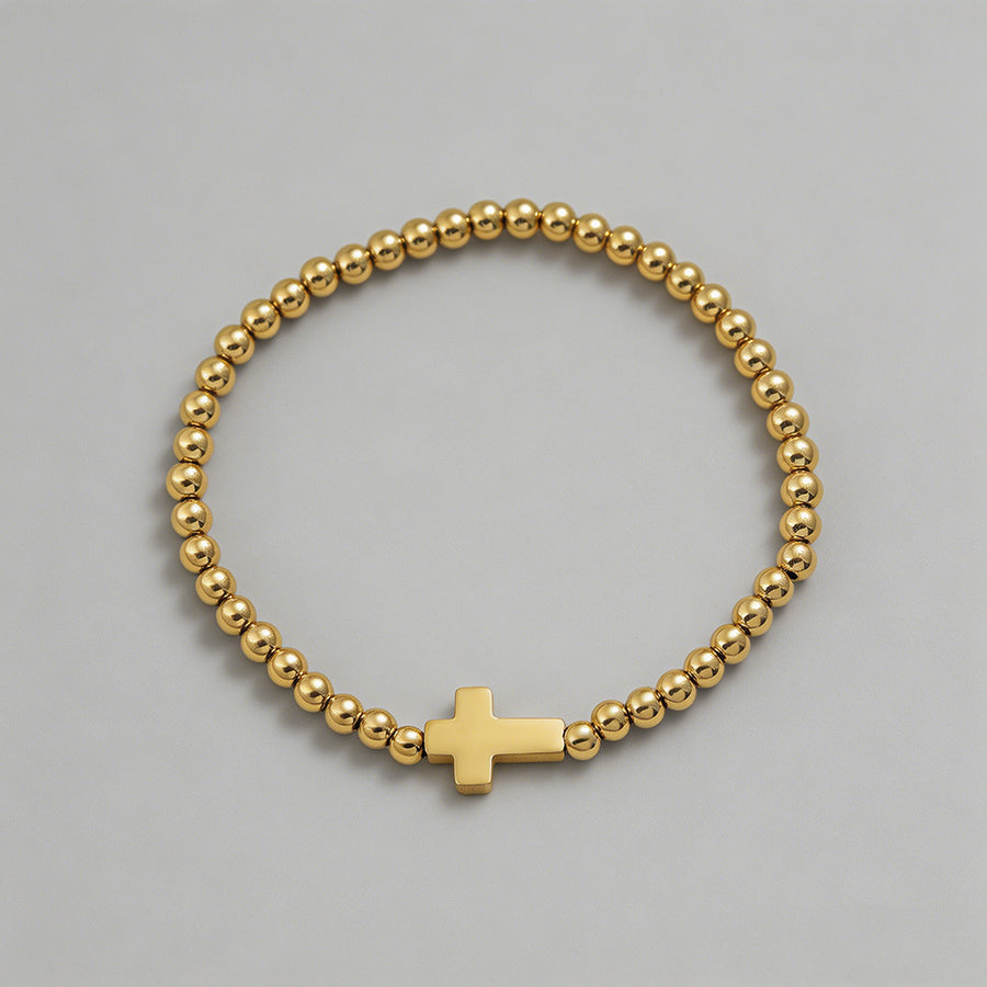 Cross Beaded Stretch Bracelet - Shopdayla Wholesale - #5730