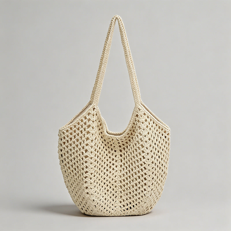 Open-Knit Straw Tote Bag - Shopdayla Wholesale - #7858