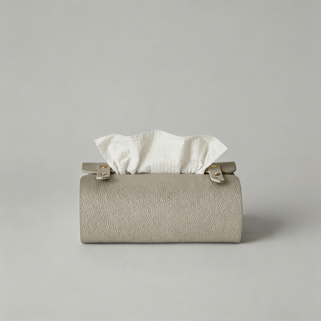 Woven Leather Tissue Box