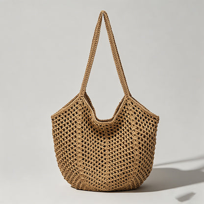 Open-Knit Straw Tote Bag - Shopdayla Wholesale - #8562