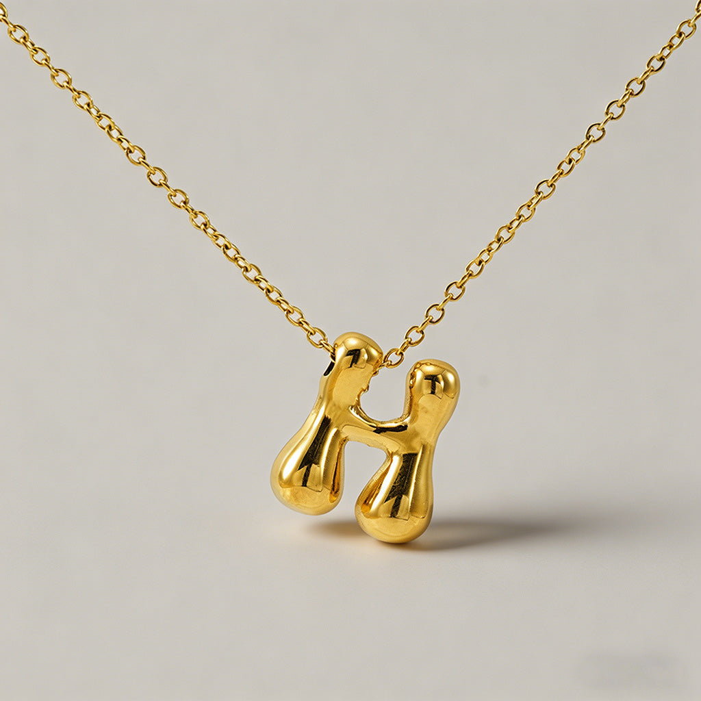 3D Bubble Letter Initial Neckl - Shopdayla Wholesale - #1666