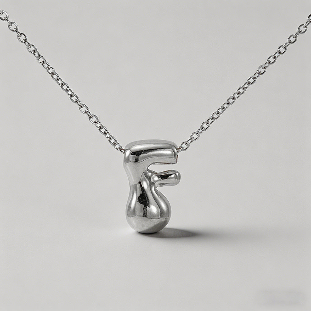 3D Bubble Letter Initial Neckl - Shopdayla Wholesale - #5234