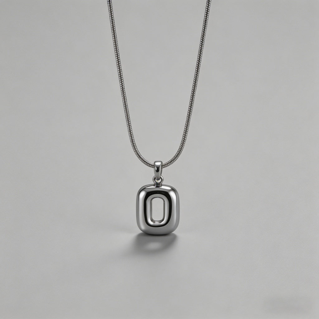 3D Bubble Letter Initial Necklace