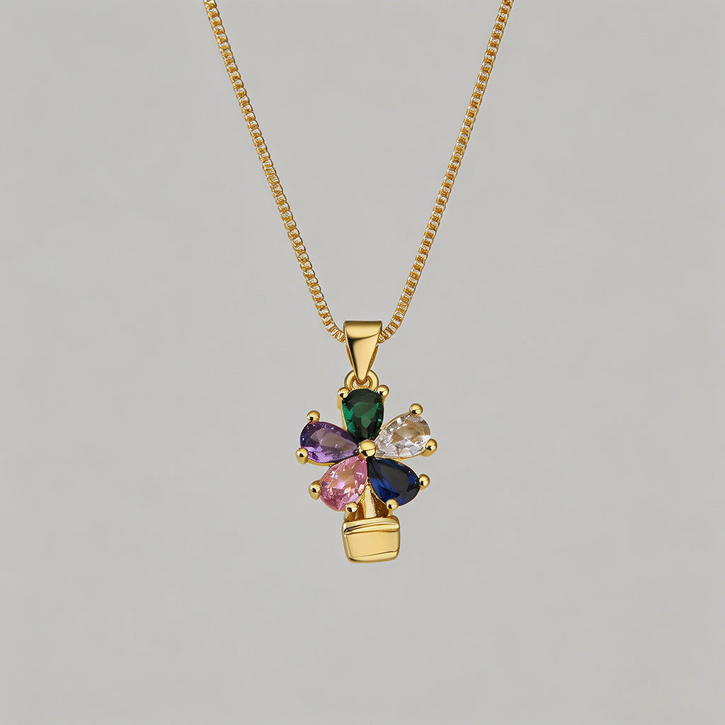 Flower Pendant Necklace - Shopdayla Wholesale - #3938