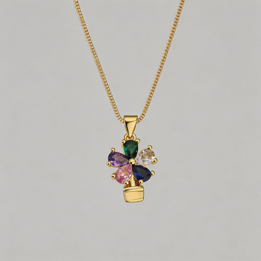 Flower Pendant Necklace - Shopdayla Wholesale - #3938