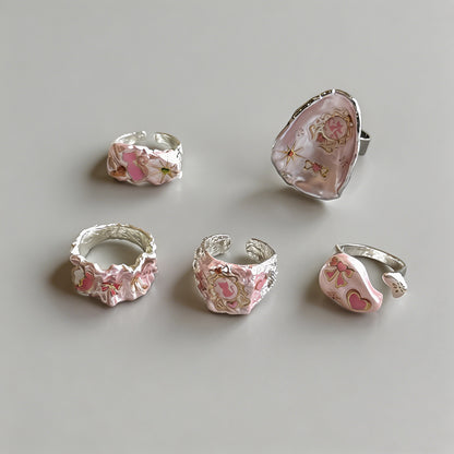 Pink Enamel Mother-of-Pearl He - Shopdayla Wholesale - #4706