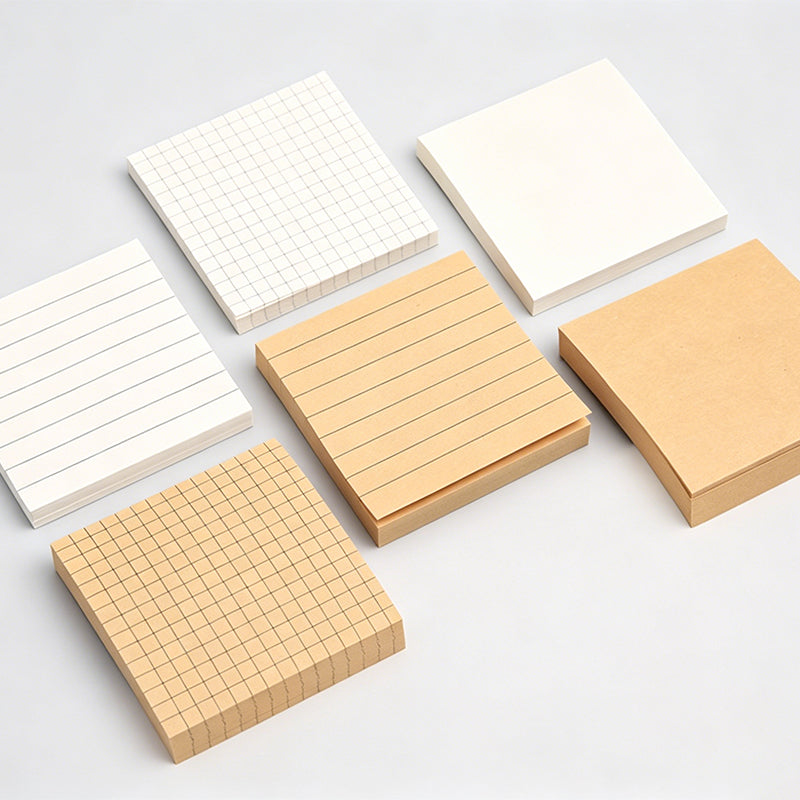 Minimalist Blank Grid Lined Sticky Note Pad