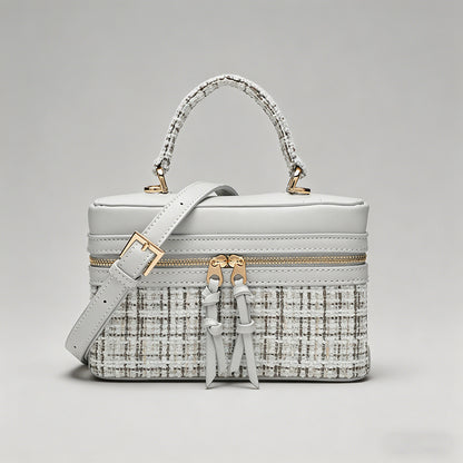 Tweed Boxy Handle  Bag - Shopdayla Wholesale - #2082