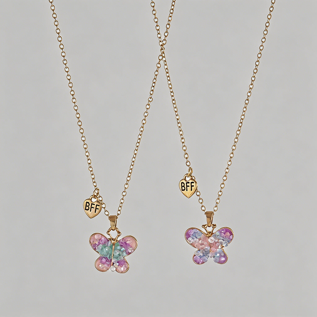 Butterfly BFF Friendship Neckl - Shopdayla Wholesale - #2514