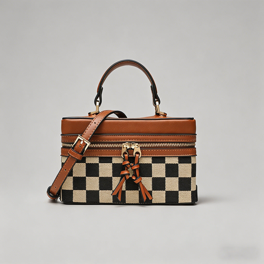 Checkered Boxy Crossbody Bag - Shopdayla Wholesale - #7458