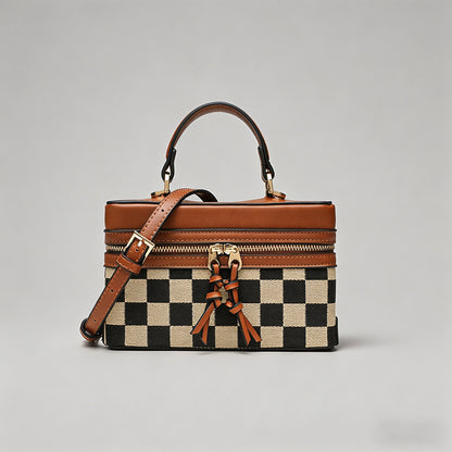 Checkered Boxy Crossbody Bag - Shopdayla Wholesale - #7458
