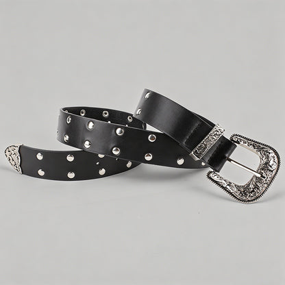 Vintage Engraved Buckle PU Bel - Shopdayla Wholesale - #0418